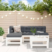Houten loungeset van massief grenenhout met voetenbank en salontafel - Tuinsets