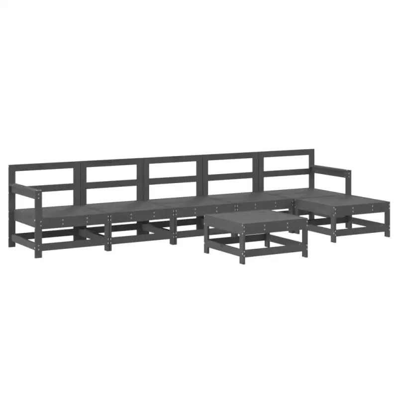 Houten loungeset van massief grenenhout met voetenbank en salontafel - Tuinsets