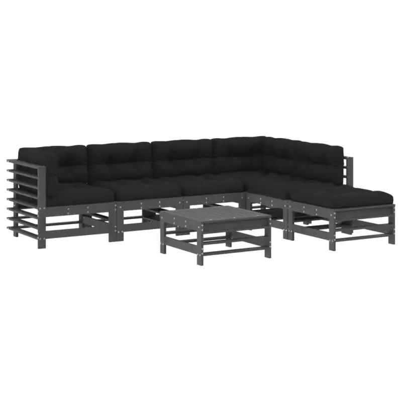 Houten loungeset van massief grenenhout met voetenbank en salontafel - Tuinsets