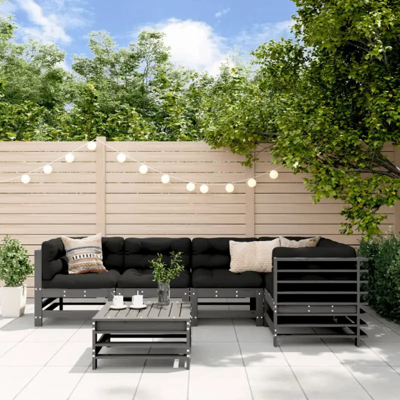 Houten loungeset van massief grenenhout voor in de tuin - Grijs - Tuinsets