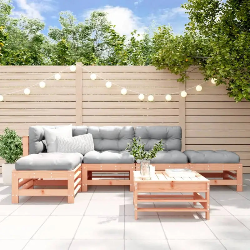 Houten loungeset van massief grenenhout voor in de tuin - Natuurlijk douglashout - Tuinsets