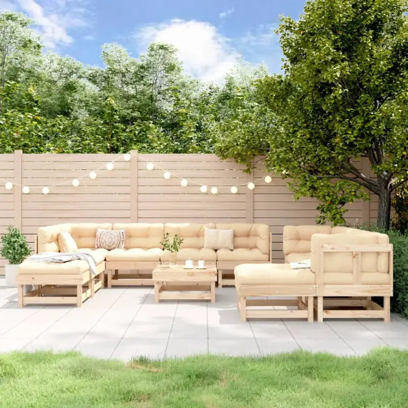 Houten loungeset van massief grenenhout voor in de tuin - Natuurlijk grenenhout - Tuinsets