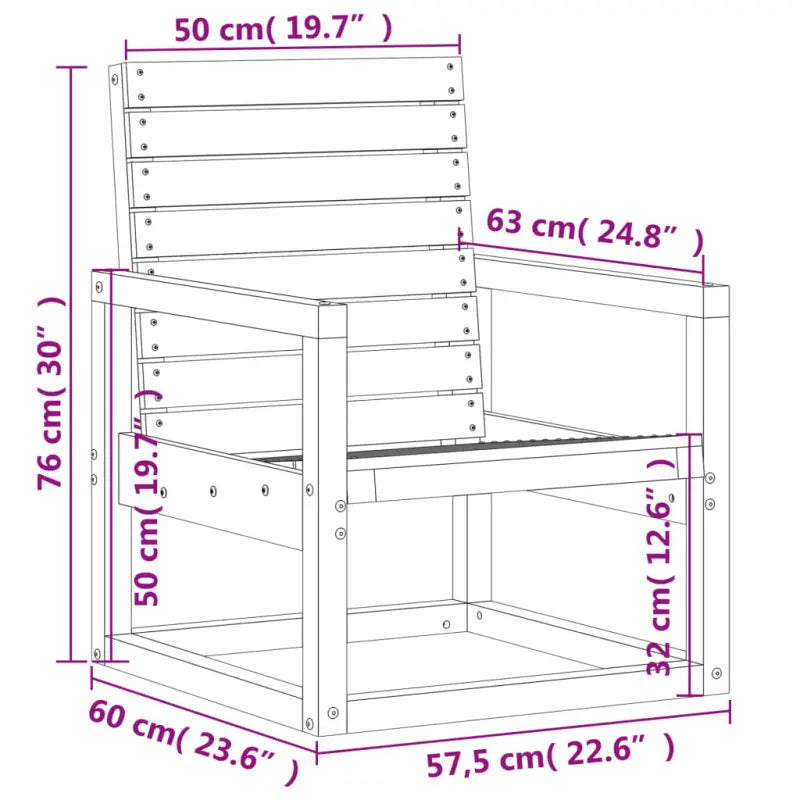 Houten Loungeset van Massief Grenenhout voor in de Tuin - Tuinsets