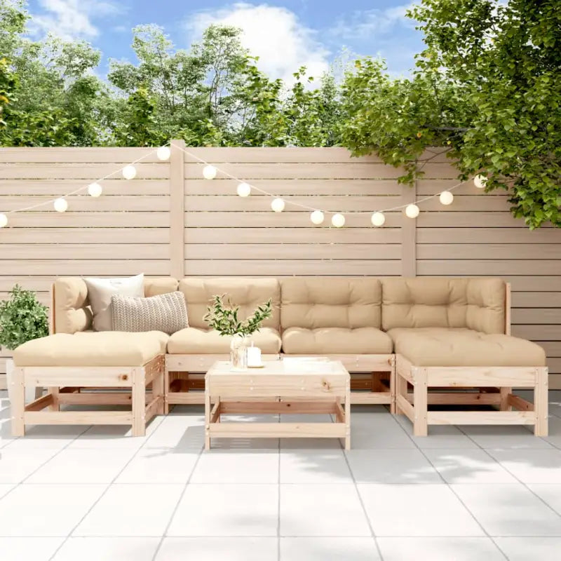 Houten loungeset van massief grenenhout voor tuin en terras - Natuurlijk grenenhout - Tuinsets
