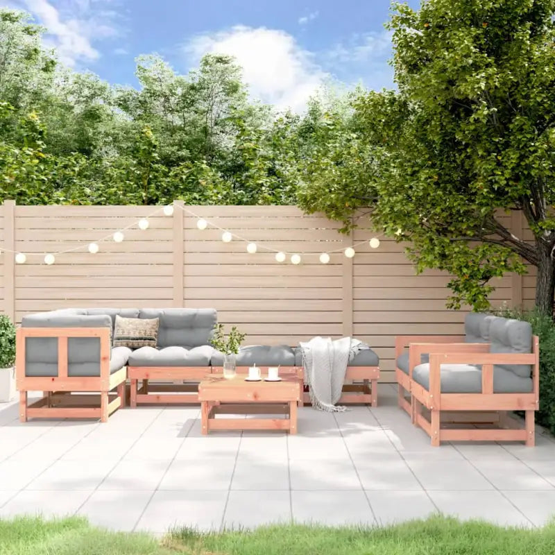 Houten loungeset van massief grenenhout voor tuin en terras - Natuurlijk douglashout - Tuinsets