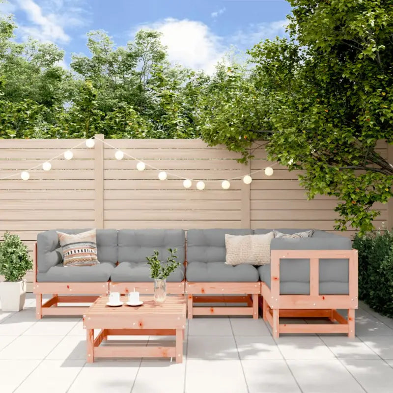 Houten loungeset van massief grenenhout voor tuin en terras - Natuurlijk douglashout - Tuinsets