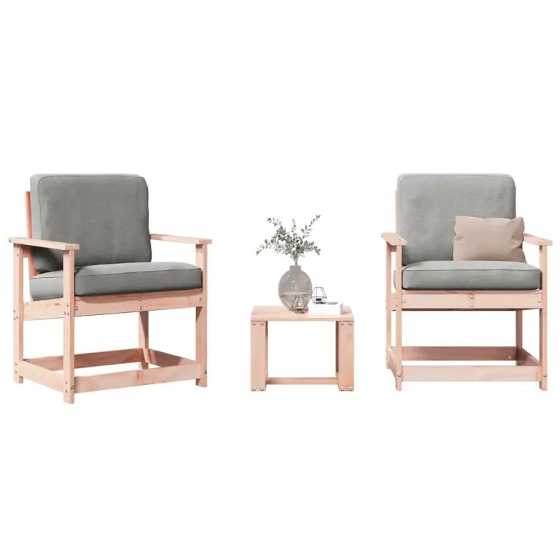 Houten loungeset van vacuüm geïmpregneerd grenenhout voor tuin en terras - Natuurlijk douglashout / 1 - Tuinstoelen