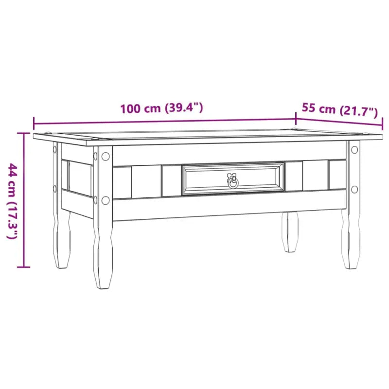 Houten Mexicaanse Corona salontafel met rustieke charme - Salontafels