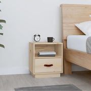 Houten nachtkastje van massief grenenhout voor decoratieve spullen - Nachtkastjes