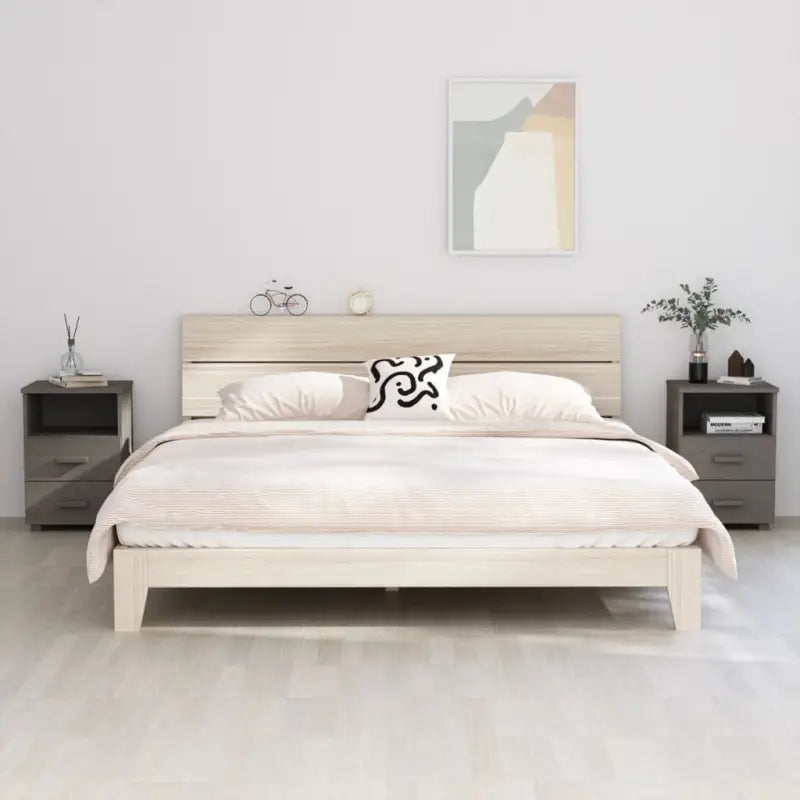 Houten nachtkastje van massief grenenhout voor je interieur - Honingbruin / 1 - Nachtkastjes