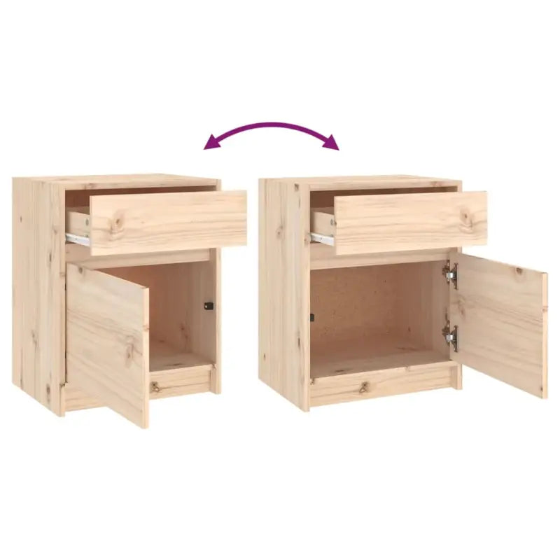 Houten nachtkastje van massief grenenhout voor je interieur - Nachtkastjes
