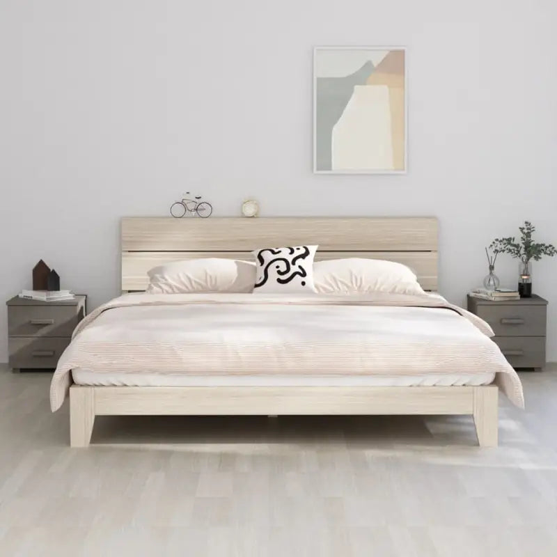 Houten nachtkastje van massief grenenhout voor moderne slaapkamers - Lichtgrijs / 2 - Nachtkastjes