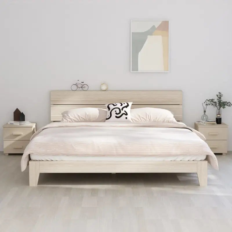 Houten nachtkastje van massief grenenhout voor moderne slaapkamers - Honingbruin / 2 - Nachtkastjes