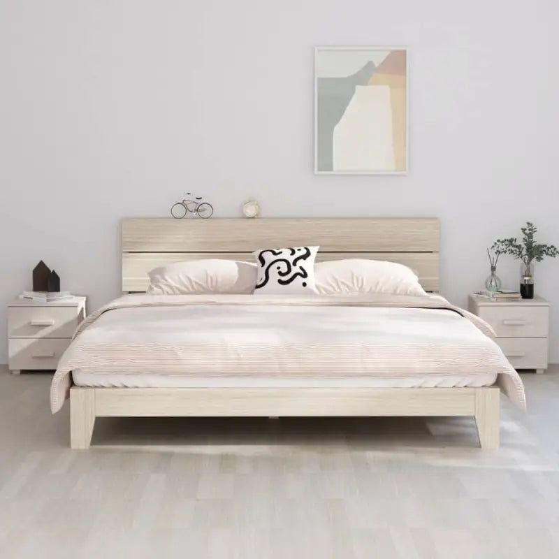 Houten nachtkastje van massief grenenhout voor moderne slaapkamers - Wit / 2 - Nachtkastjes