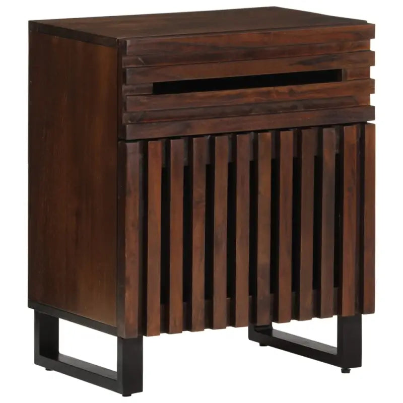 Houten nachtkastje van massief mangohout voor een stoer interieur - Bruin / 1 / massief mangohout - Nachtkastjes