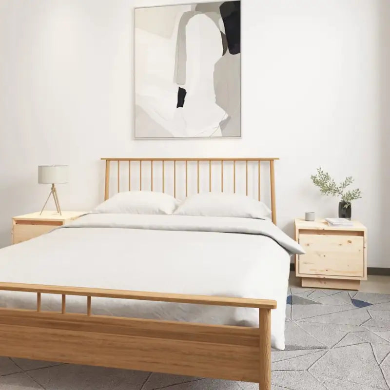 Houten nachtkastjes van massief grenenhout met moderne charme - Naturel / 2 - Nachtkastjes