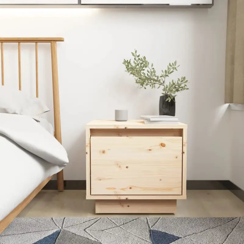 Houten nachtkastjes van massief grenenhout met moderne charme - Naturel / 1 - Nachtkastjes