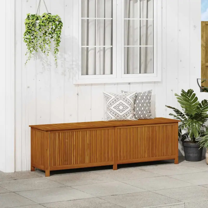 Houten opbergbox voor buiten van massief acaciahout met olieafwerking - 200 x 50 x 58 cm - Opbergboxen voor buiten