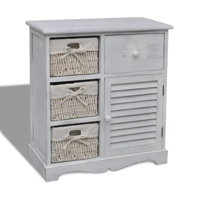 Houten Opbergkast met Trendy Design voor Inrichting - Wit / 60 x 30 x 63 cm / 1 - Opbergkasten & lockerkasten