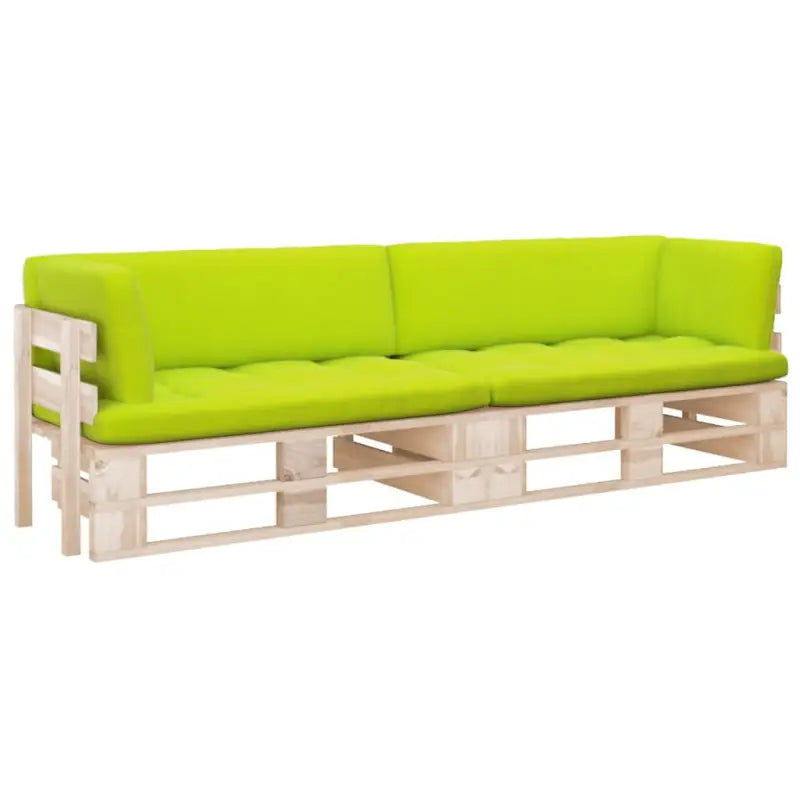 Houten Pallet Loungeset voor Gezelligheid en Ontspanning - Heldergroen / Tweezitsbank / Bruin - Tuinsets