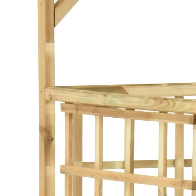 Houten pergola voor 2 containers van groen geïmpregneerd grenenhout - Tuinbogen latwerk & pergola’s