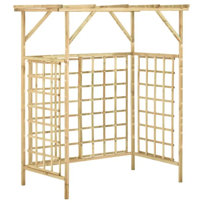 Houten pergola voor 2 containers van groen geïmpregneerd grenenhout - Tuinbogen latwerk & pergola’s