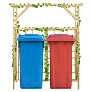 Houten pergola voor 2 containers van groen geïmpregneerd grenenhout - Tuinbogen latwerk & pergola’s