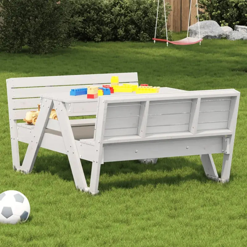Houten picknicktafel van massief grenenhout voor kinderbaksesspellen - Wit / 1 - Tuintafels