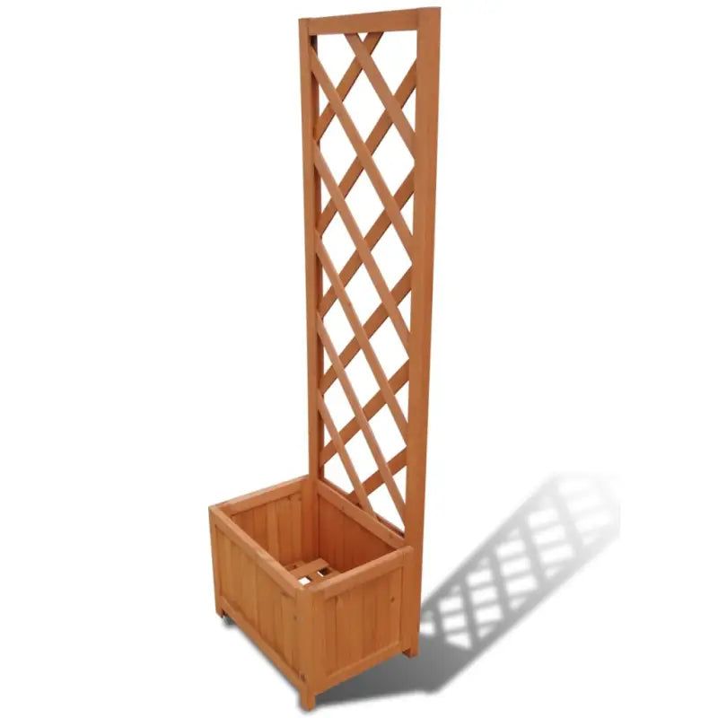 Houten plantenbak met klimrek van massief vurenhout voor buiten - Bruin / 40 x 30 x 135 cm / 1 - Bloempotten &