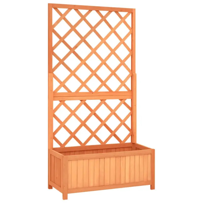Houten plantenbak met klimrek van massief vurenhout voor buiten - Bruin / 70 x 30 x 135 cm / 1 - Bloempotten &