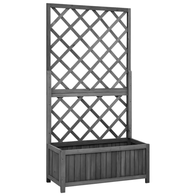 Houten plantenbak met klimrek van massief vurenhout voor buiten - Zwart / 70 x 30 x 135 cm / 1 - Bloempotten &