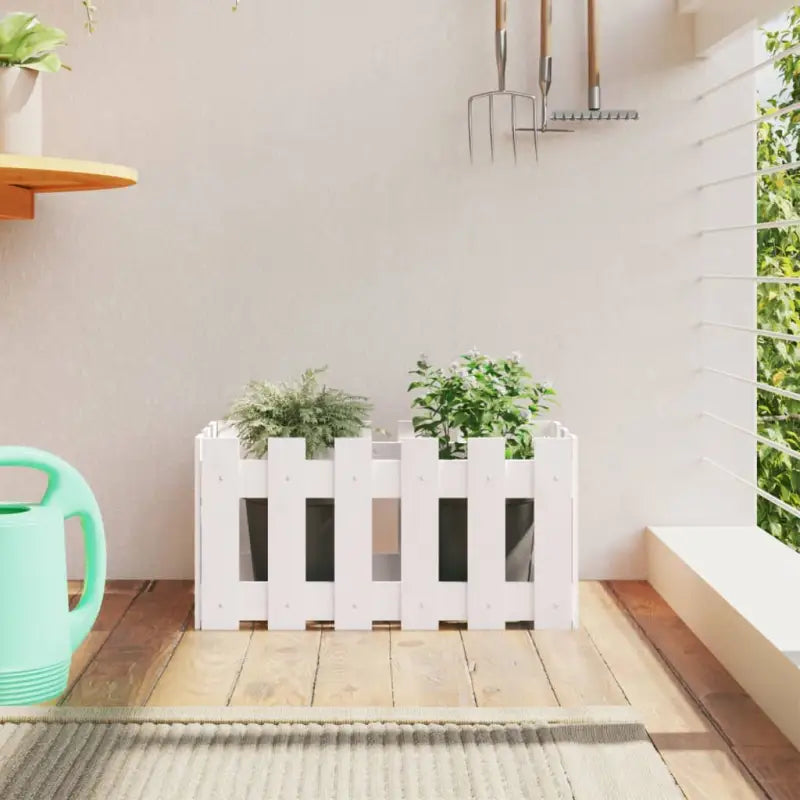 Houten plantenbak van geïmpregneerd grenenhout voor tuin en interieur - Wit grenenhout / 60 x 30 x 30 cm / 1
