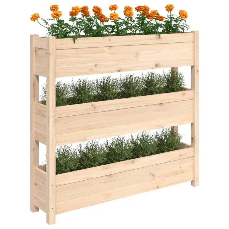 Houten plantenbak van massief grenenhout voor binnen en buiten gebruik - Bloempotten & plantenbakken