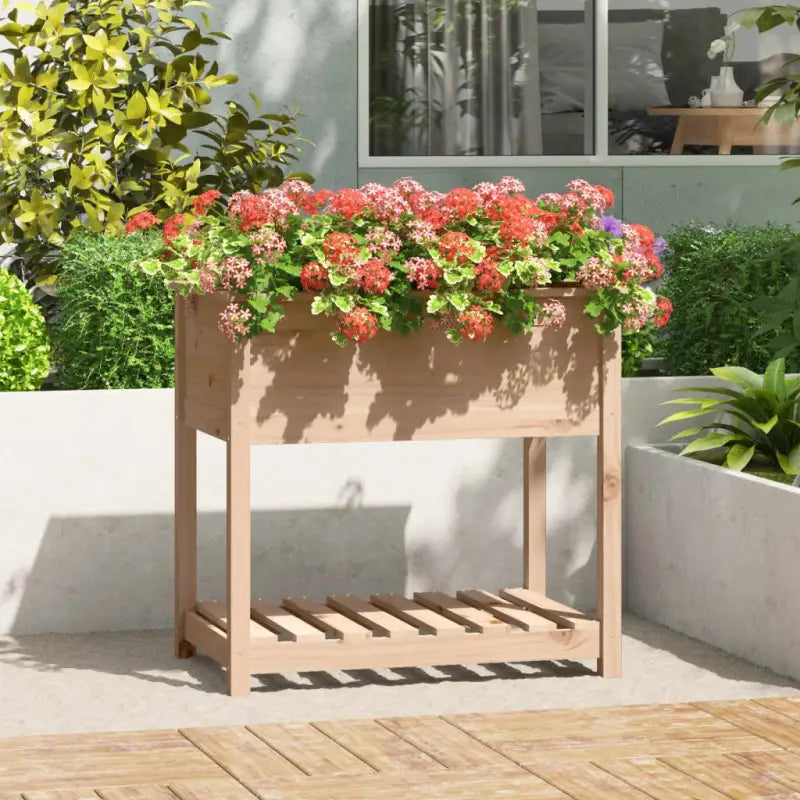 Houten plantenbak van massief grenenhout voor binnen en buiten - Naturel / 82.5 x 54 x 81 cm / 1 - Bloempotten &