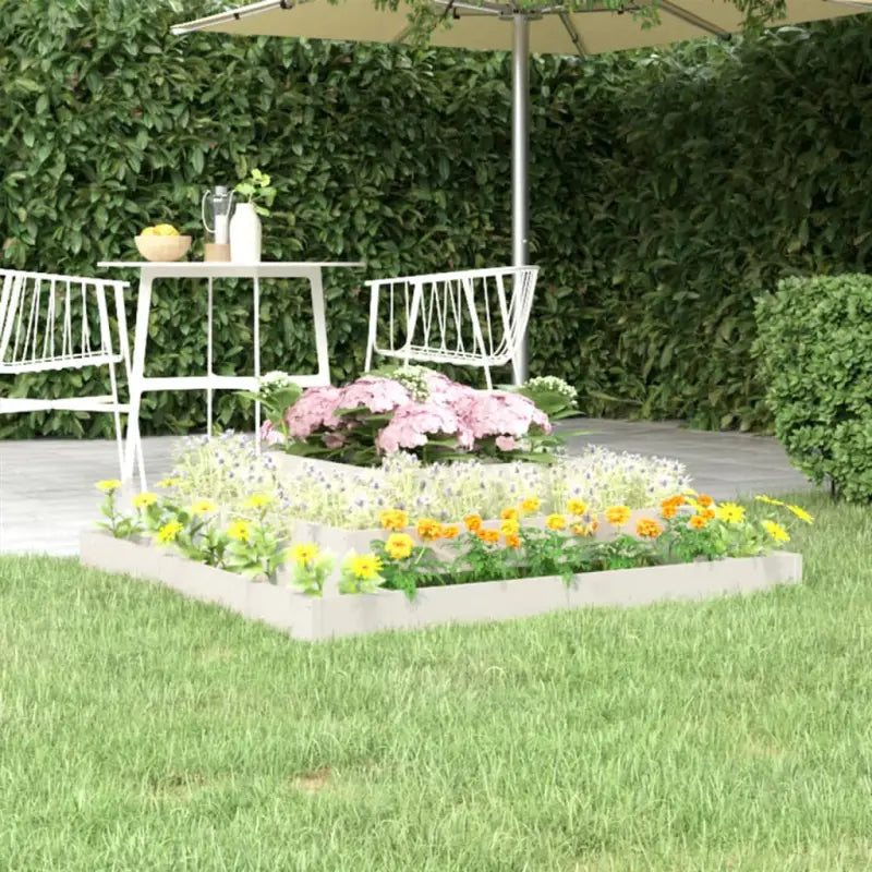 Houten plantenbak van massief grenenhout voor bloemen en planten - Wit grenenhout / 110 x 110 x 27 cm / 1 - Bloempotten