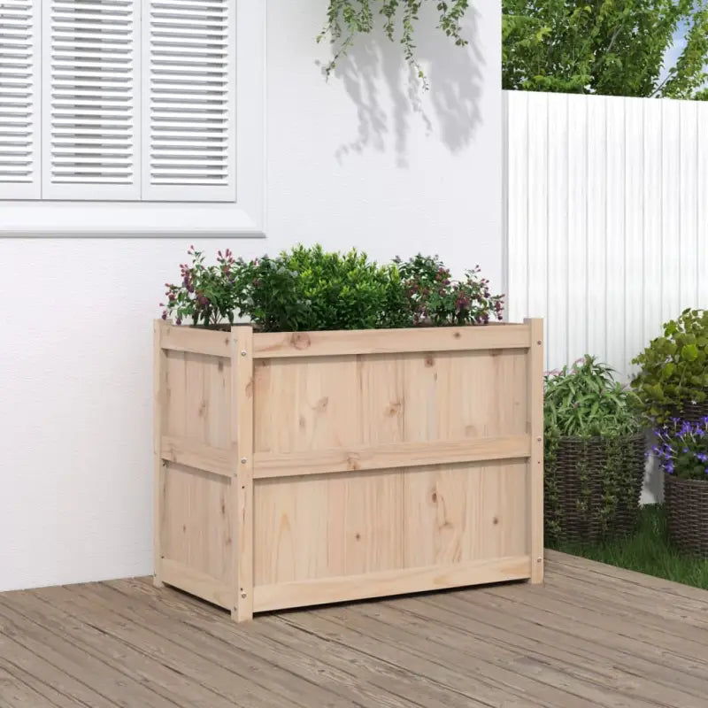 Houten plantenbak van massief grenenhout voor tuin en balkon - Natuurlijk grenenhout / 1 - Bloempotten & plantenbakken