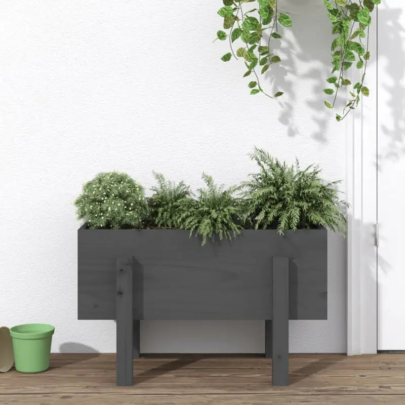 Houten plantenbak van massief grenenhout voor tuin en balkon - Grijs grenenhout / 62 x 30 x 38 cm / 1 - Bloempotten &