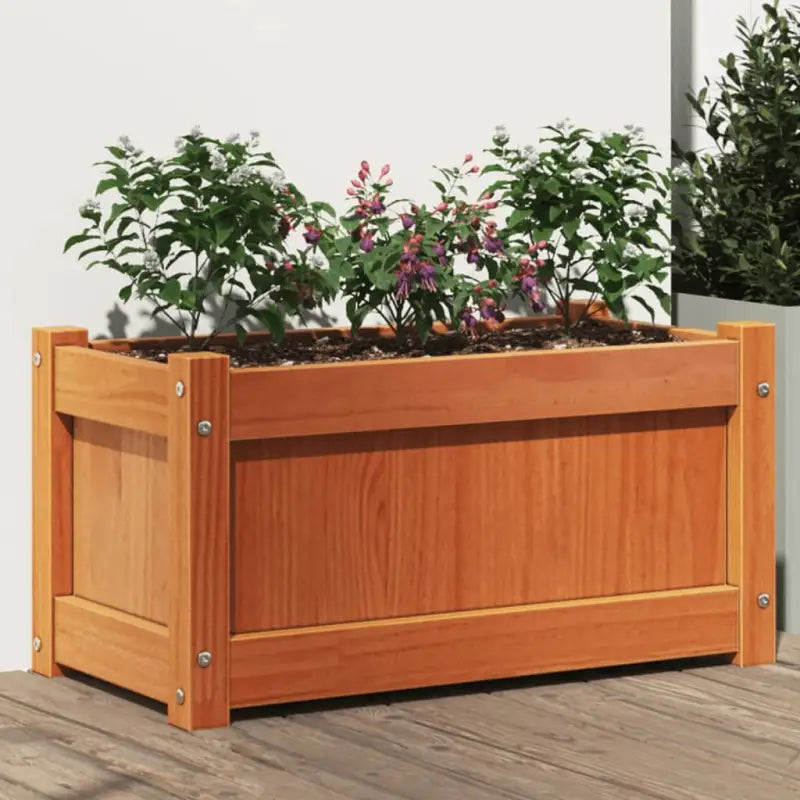 Houten plantenbakken van geïmpregneerd grenenhout voor tuin en balkon - Bruin / 1 - Bloempotten & plantenbakken