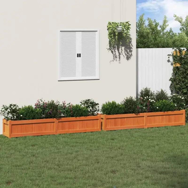 Houten plantenbakken van massief grenenhout voor tuin en balkon - Bruingrenen / 2 - Bloempotten & plantenbakken