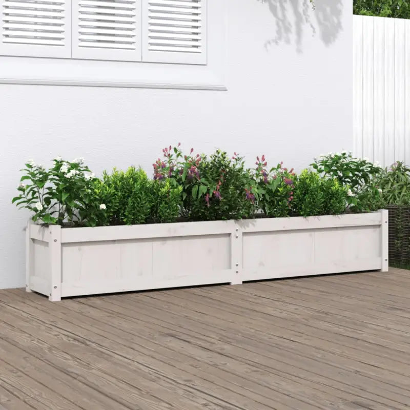Houten plantenbakken van massief grenenhout voor tuin en balkon - Wit grenenhout / 1 - Bloempotten & plantenbakken
