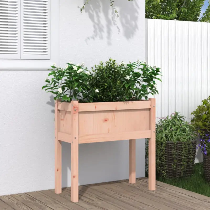 Houten plantenbakken van massief grenenhout voor tuin en terras - Natuurlijk douglashout / 1 - Bloempotten &
