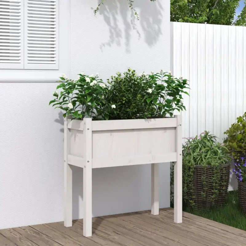 Houten plantenbakken van massief grenenhout voor tuin en terras - Wit grenenhout / 1 - Bloempotten & plantenbakken