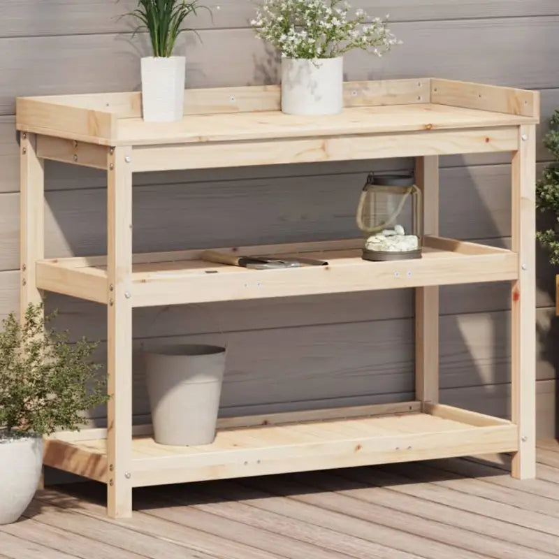 Houten Plantenstandaard van massief grenenhout voor binnen en buiten - Plantenstandaarden
