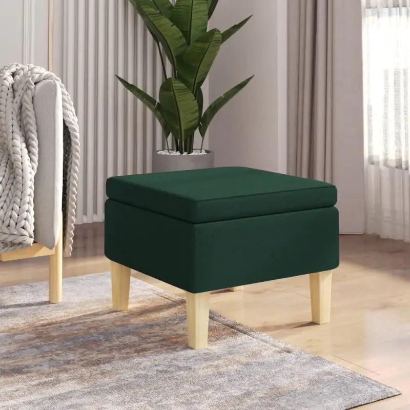 Houten poten kruk met zacht zitcomfort voor in elke woonkamer - Donkergroen / 1 - Klapstoelen & krukken