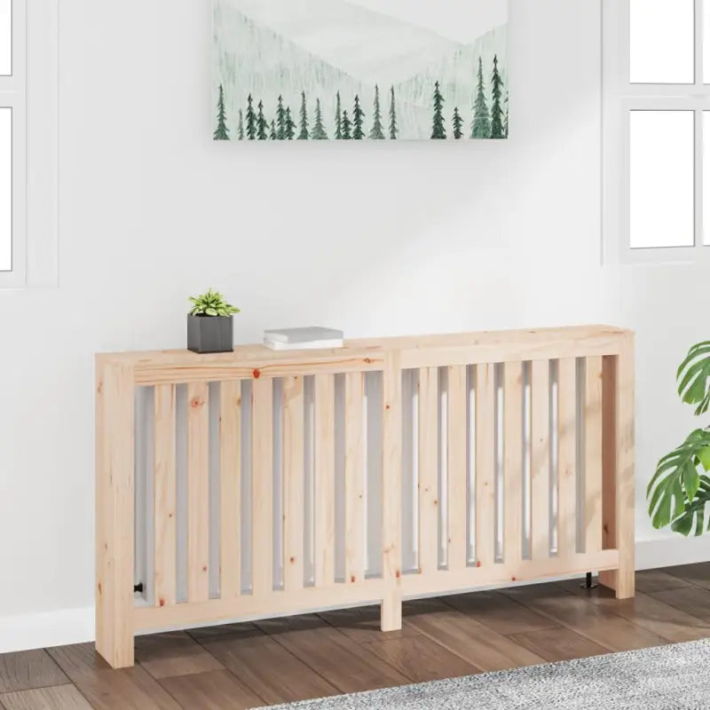 Houten radiatorombouw van massief grenenhout voor extra stijl en functionaliteit - Naturel / 169 x 19 x 84 cm / 1