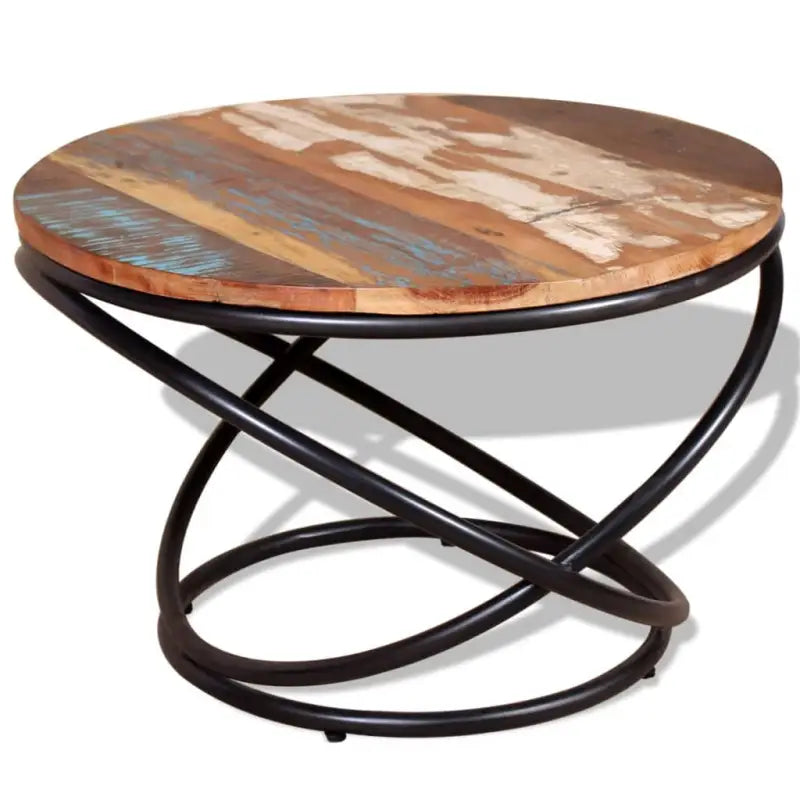 Houten salontafel in antieke stijl met massief gerecycled hout - Salontafels