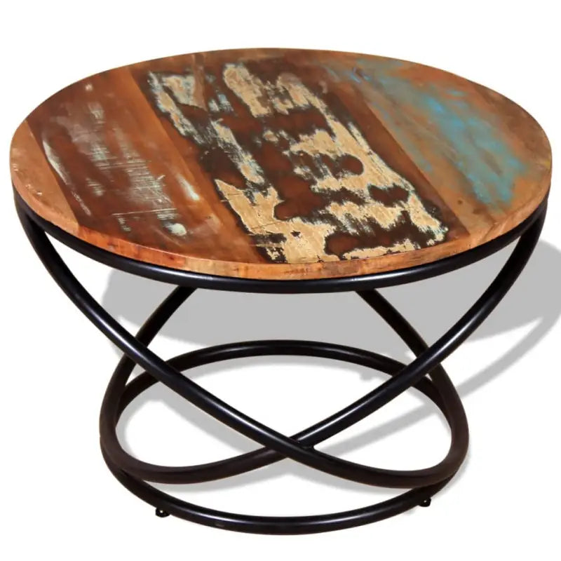 Houten salontafel in antieke stijl met massief gerecycled hout - Salontafels