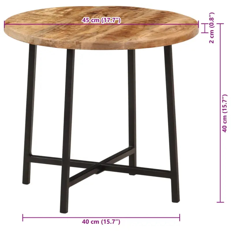 Houten salontafel met massief mangohout en ijzeren poten - Salontafels