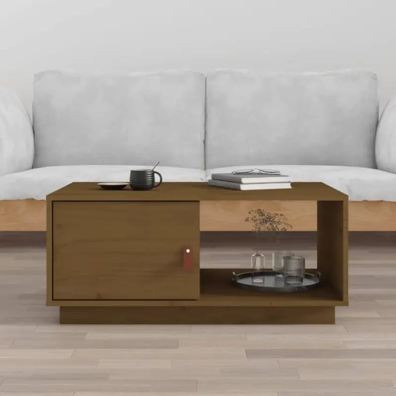 Houten salontafel van massief grenenhout voor een elegante uitstraling - Honingbruin / 1 - Salontafels