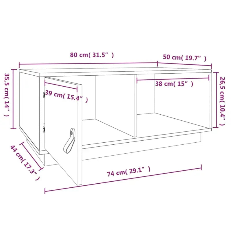 Houten salontafel van massief grenenhout voor een elegante uitstraling - Salontafels